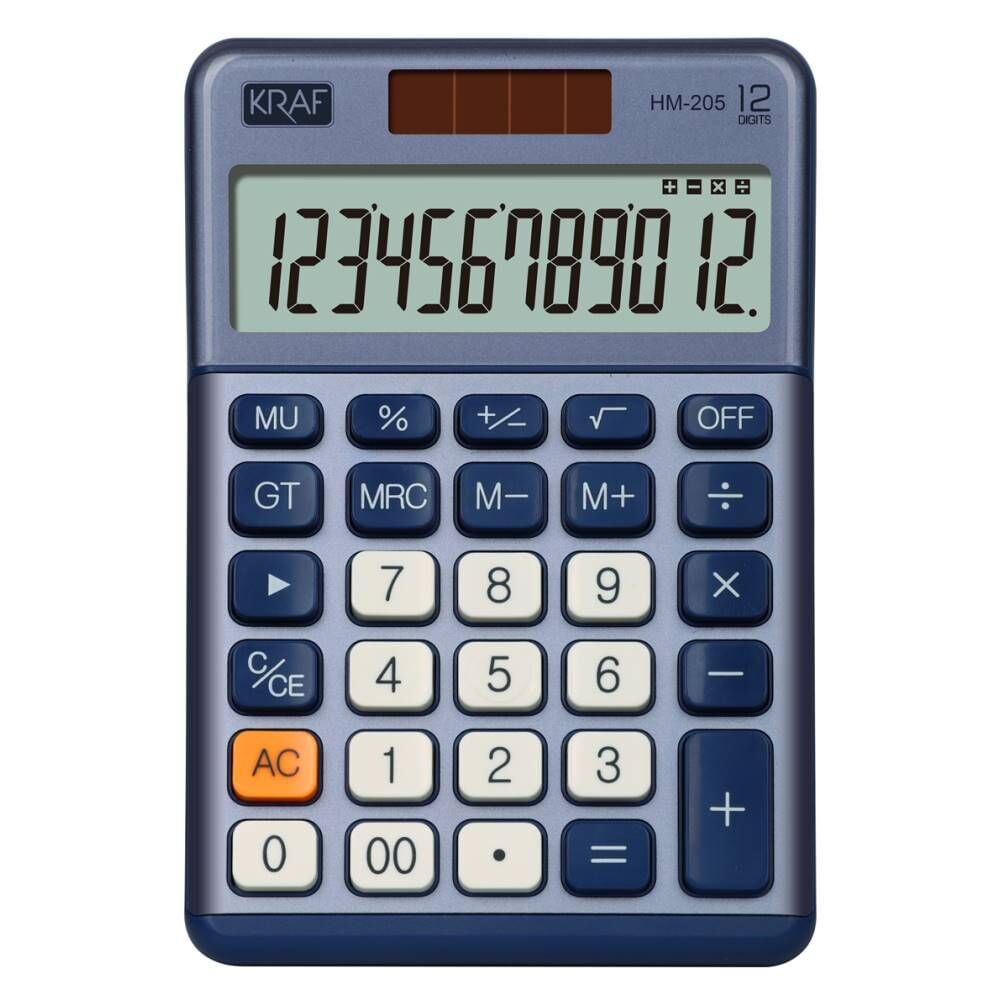 Kraf Hesap Makinesi Masaüstü 12 Hane Hm-205 Bl Mavi