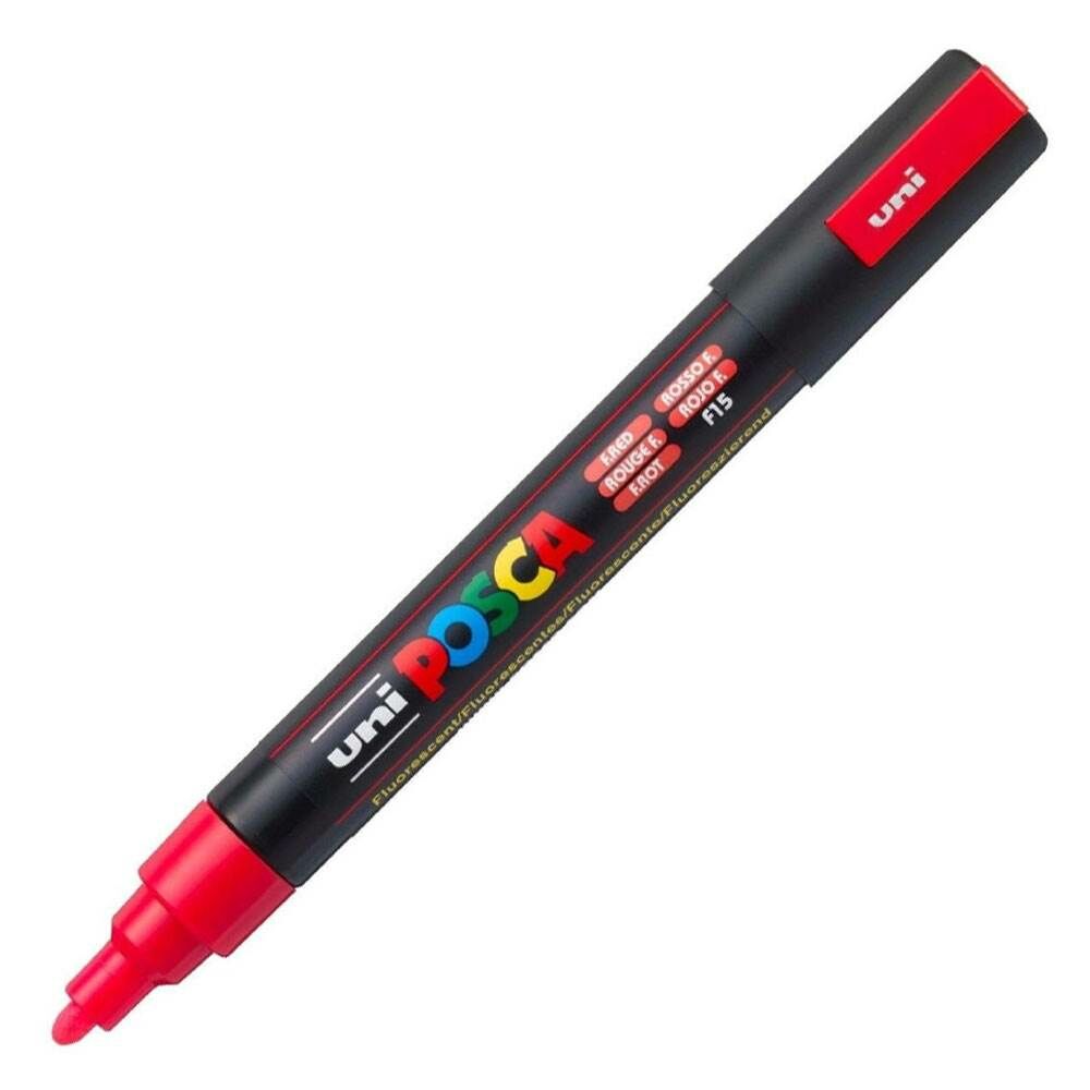 Uniball Posca Boyama Markörü PC-5M 1.8-2.5 mm Fosforlu Kırmızı