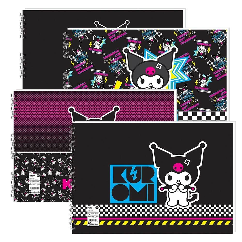 Kuromi 17x25 15 Yaprak Karton Kapak Spiralli Resim Defteri 300115