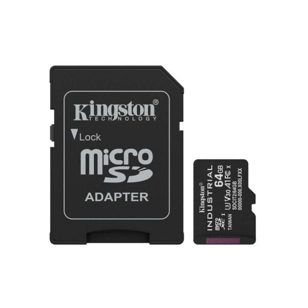Kingston SDCIT2-64GB 64GB microSDXC Industrial C10 A1 pSLC Card + SD Adapter Hafıza Kartı