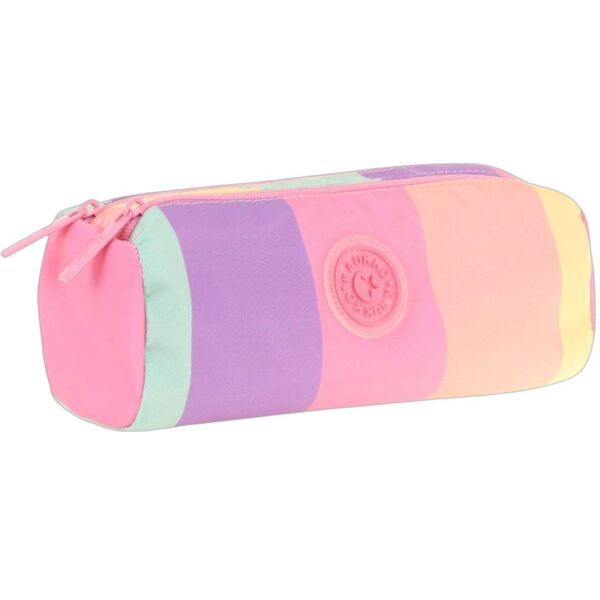 Kaukko K2713 Rainbow Dual Line Pembe Kalem Çantası