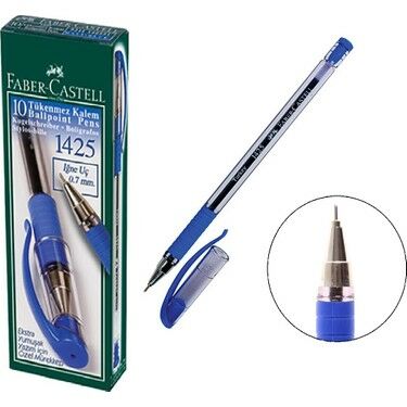 Faber Castell 1425 Tükenmez Kalem İğne Uç 10 lu Mavi 142551