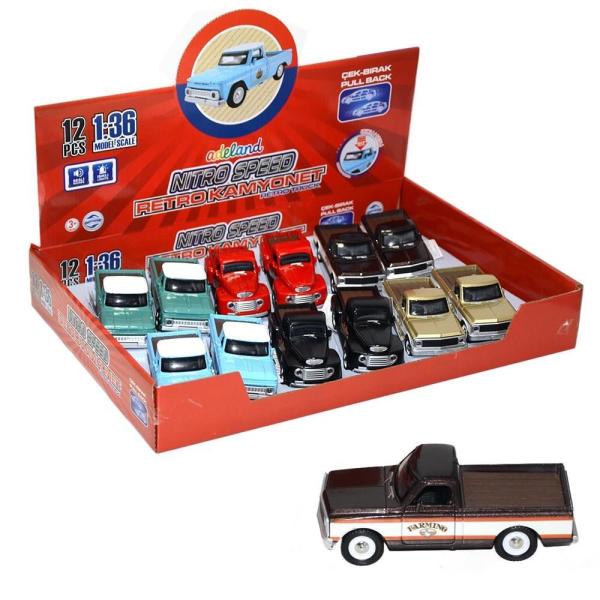 Nitro Speed 1:36 Çek Bırak Metal Araba Retro Kamyonet 390000