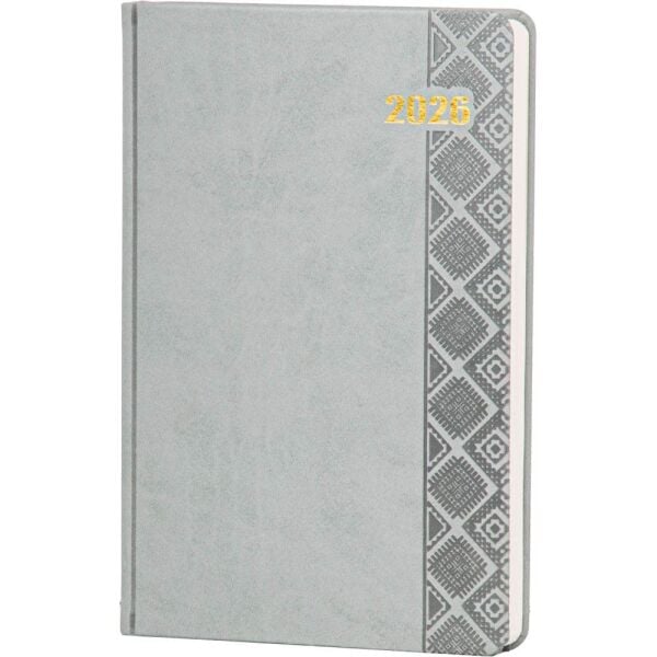 M-Ofis Emirgan 2026 17x24 Günlük Ajanda Termo Deri Gri