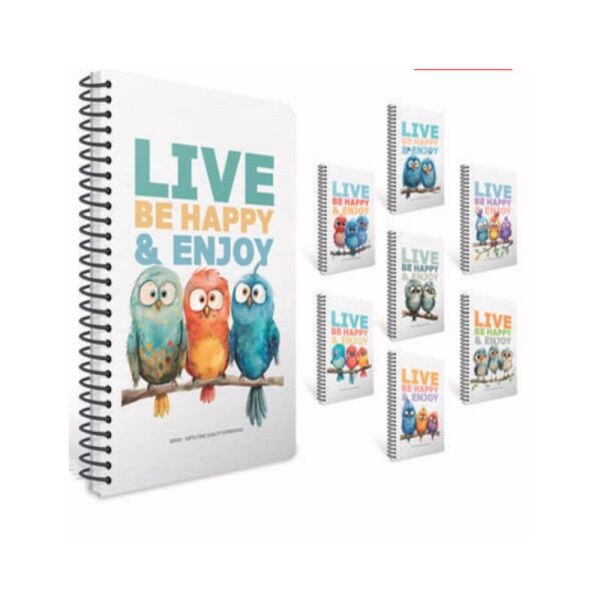 Birds 22x26 100 Yaprak Kareli Spiralli Sert Kapak Defter 7422