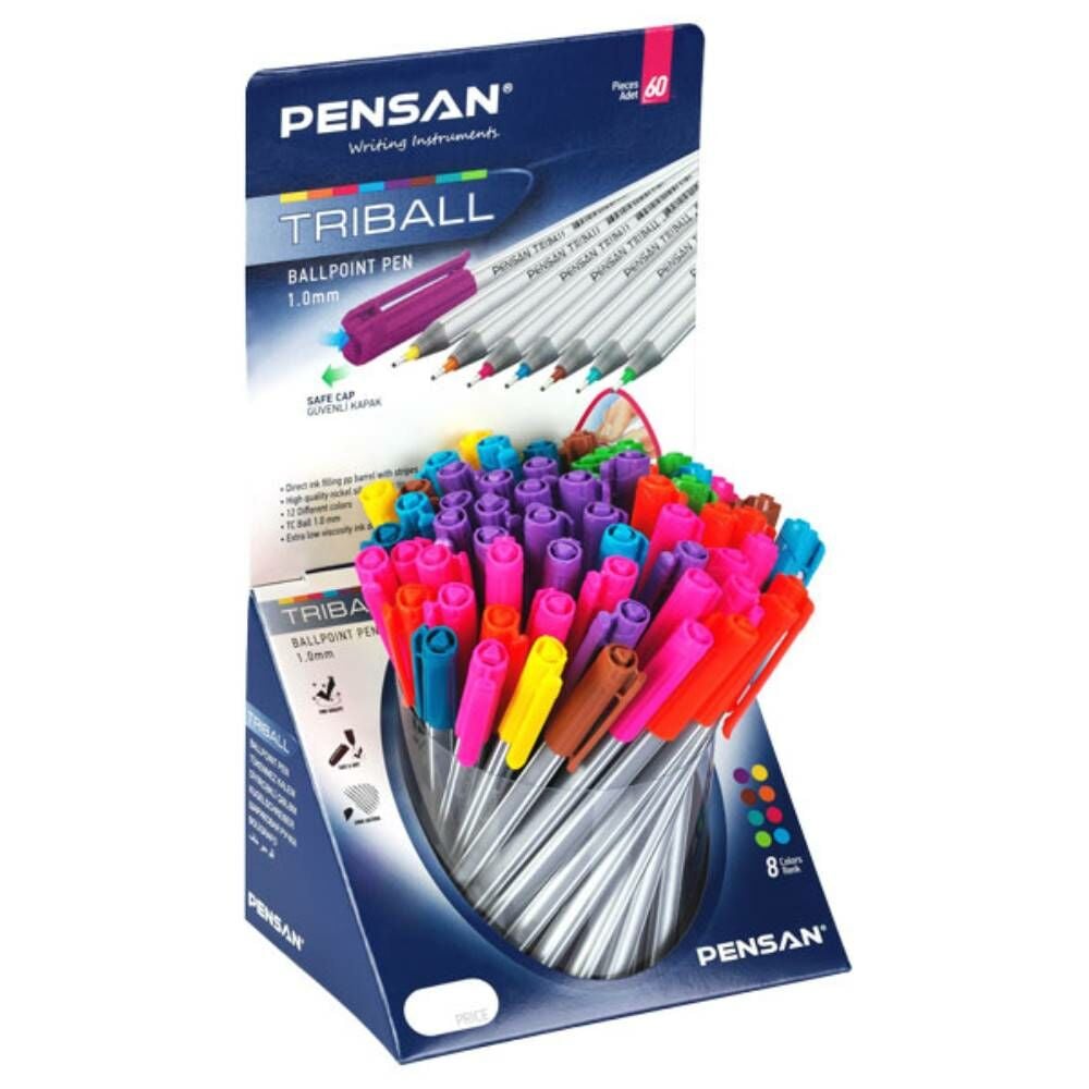 Pensan Tükenmez Kalem Trıball 1.0 1003 60 Lı Renkli