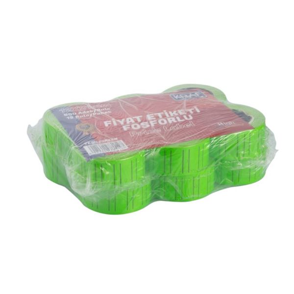 Kraf Motex Etiket 12X21 Mm Fosforlu Yeşil