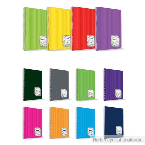 Colormaxi A4 120 Yaprak Çizgili Plastik Kapak Spiralli Defter 73007