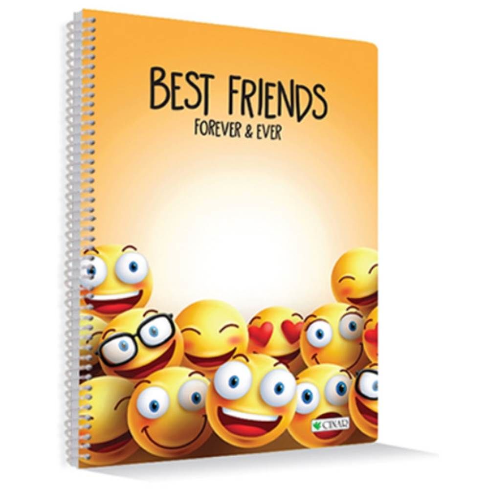Best Friends A4 72 Yaprak Çizgili Plastik Kapak Spiralli Defter 71204