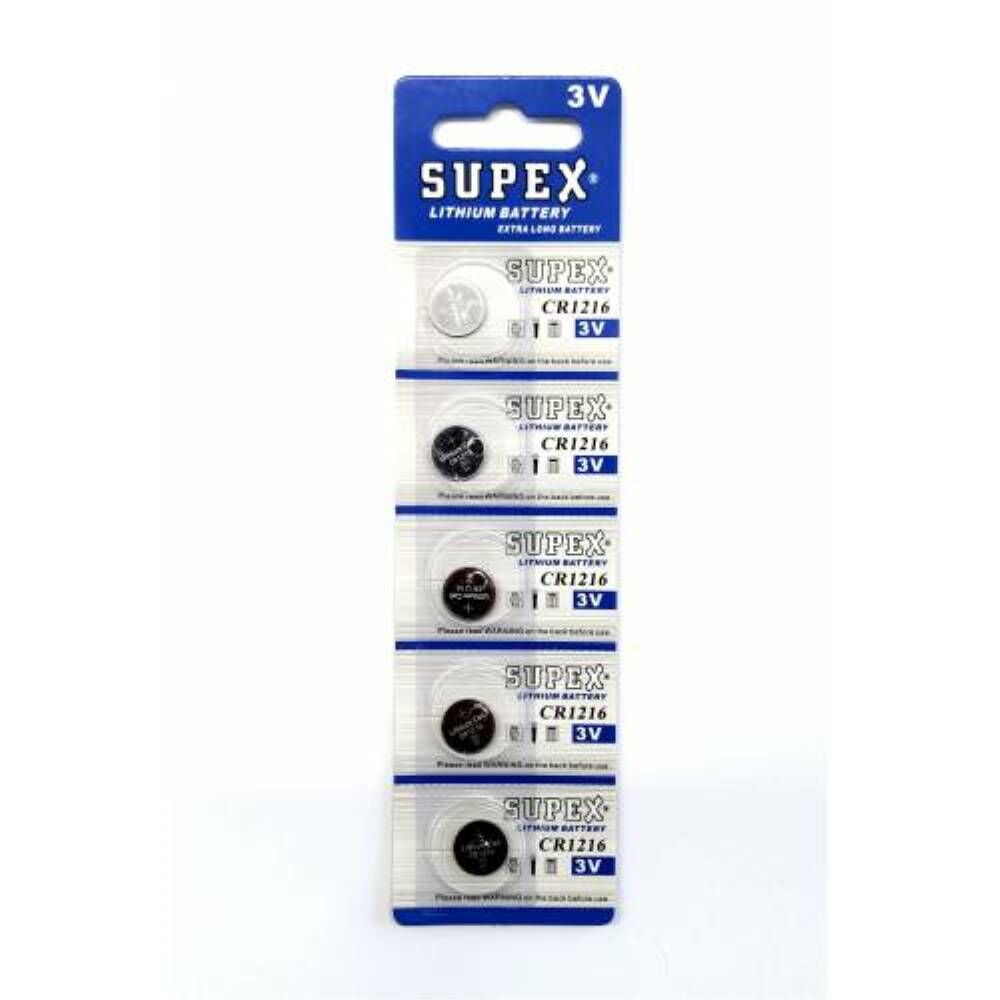 Supex CR1216-C5 3V Lityum Düğme Pil 5'li Paket