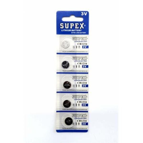 Supex CR1216-C5 3V Lityum Düğme Pil 5'li Paket