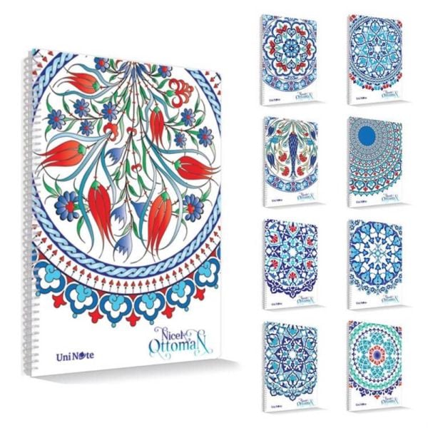 Nicea Ottoman A4 96 Yaprak Çizgili Plastik Kapak Spiralli Defter 74710