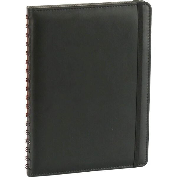 M-Ofis Şekerpınar 2026 17x24 Spiralli Günlük Ajanda Termo Deri Siyah