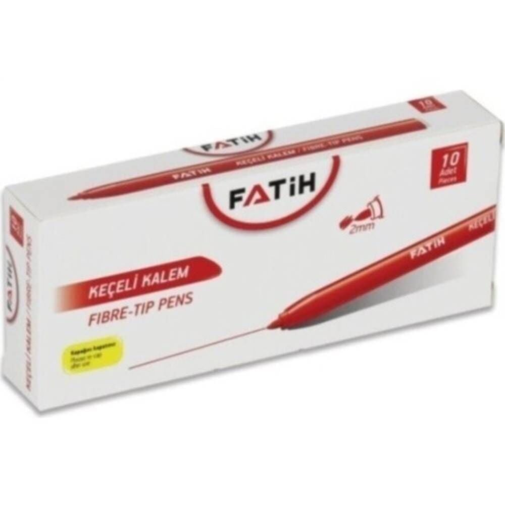 Fatih Keçeli Kalem  Ofis Tipi 10 Lu Kırmızı 34040