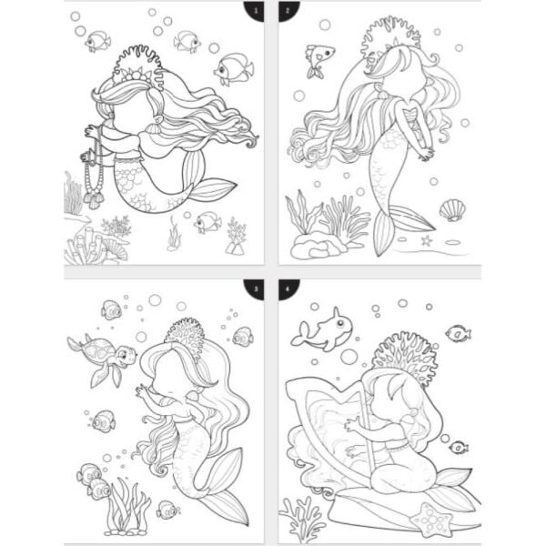 Lino LS-702 Funny Faces Stickerli Boyama Kitabı Deniz Kızı