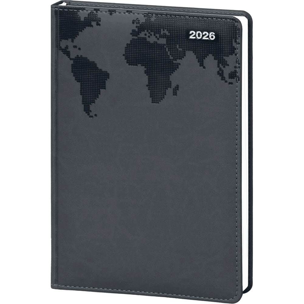 M-Ofis Kandilli 2026 17x24 Günlük Ajanda Suni Deri Siyah