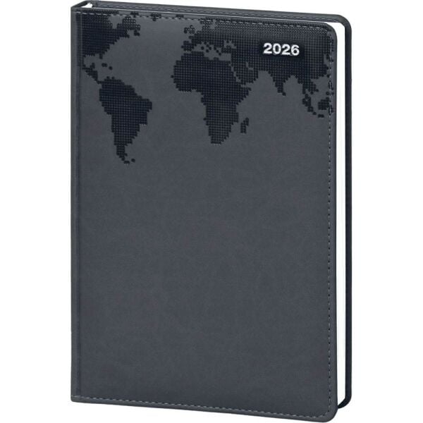 M-Ofis Kandilli 2026 17x24 Günlük Ajanda Suni Deri Siyah