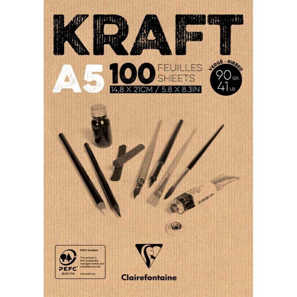Clairefontaine Kraft Skecth Çizim Blok A5 100 Yaprak 90 gr DK96544
