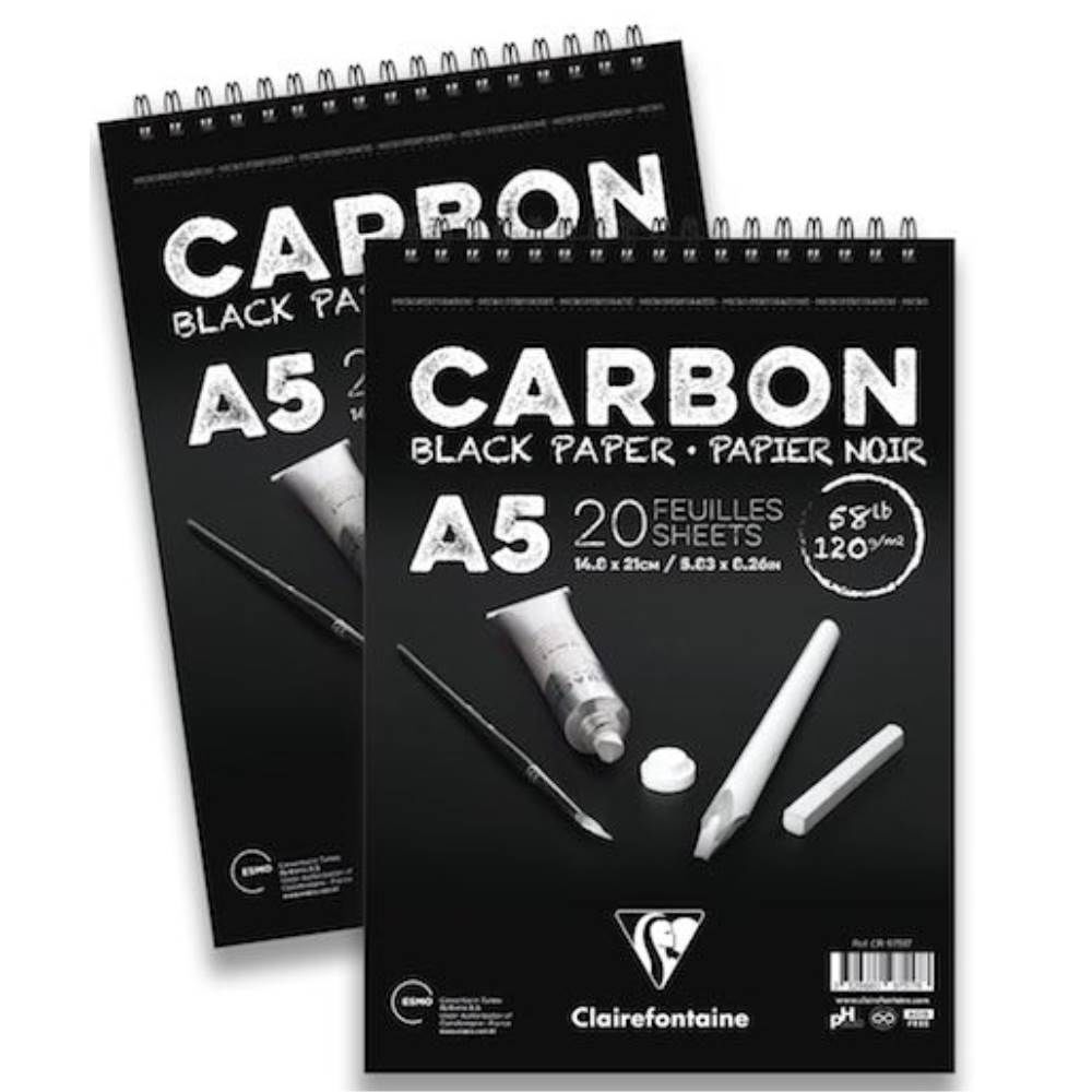 Clairefontaine Spiralli Karbon Siyah Çizim Blok A4 120 Yaprak 120 gr CR97518
