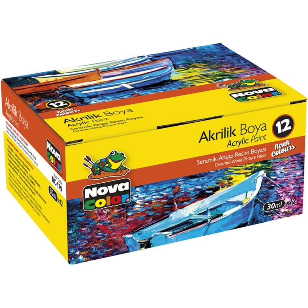 Nova Color Akrilik Boya Şişe 30 Cc Set 12 Li Nc-179