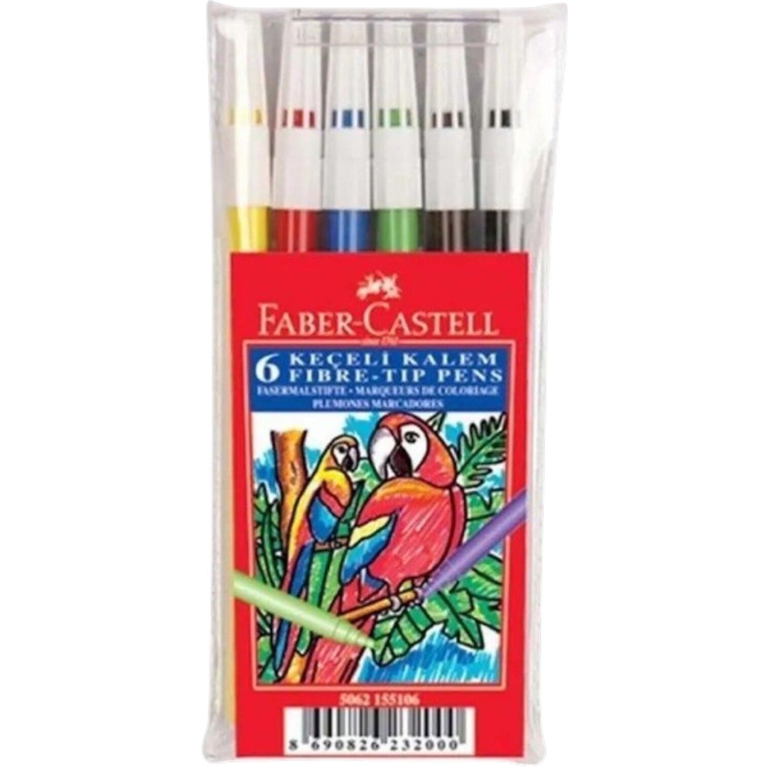 Faber Castell Keçeli Kalem 6 Renk Yıkanabilir 155106