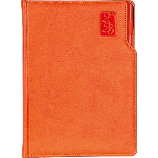 M-Ofis Başakşehir 2026 17x24 Günlük Ajanda Suni Deri Turuncu