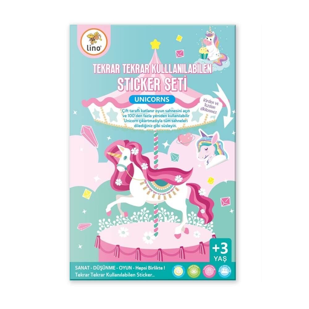 Lin o LS-402 Tekrar Kullanılabilen Sticker Unicorn