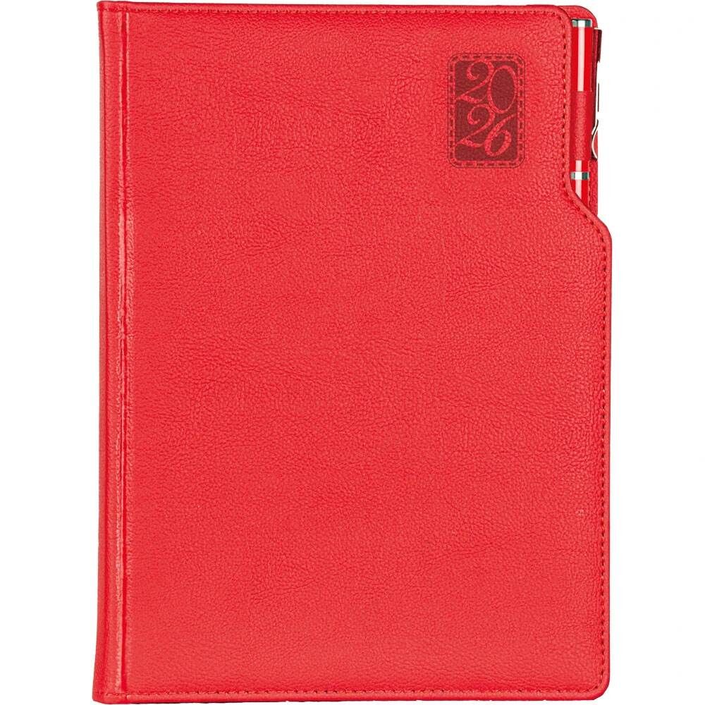 M-Ofis Başakşehir 2026 17x24 Günlük Ajanda Suni Deri Kırmızı