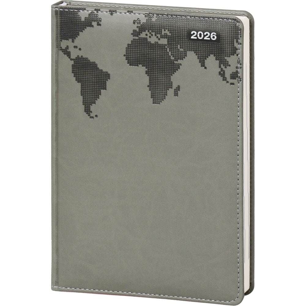 M-Ofis Kandilli 2026 17x24 Günlük Ajanda Suni Deri Füme