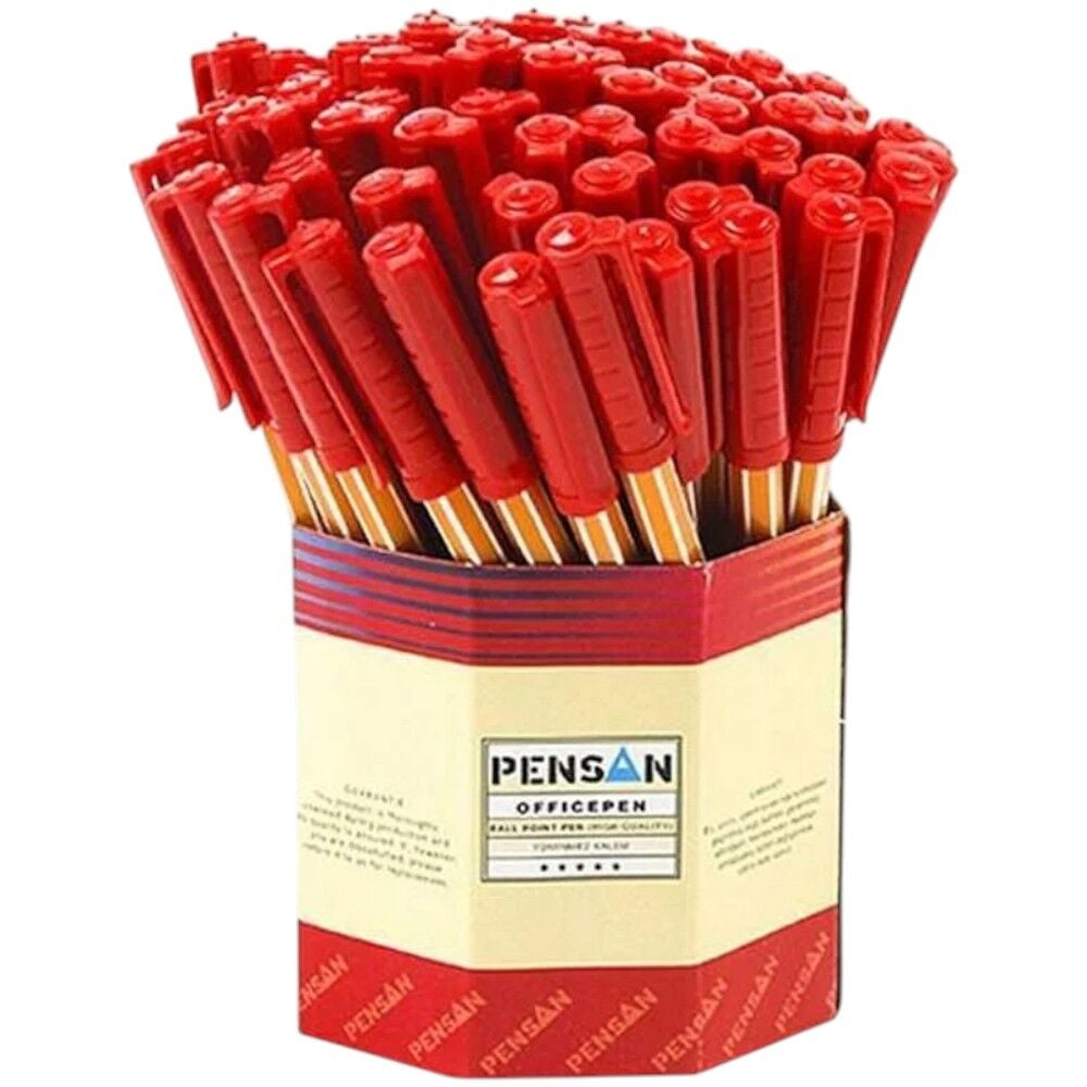 Pensan Office Pen 1010 1.0 mm 60'lı Kırmızı Tükenmez Kalem
