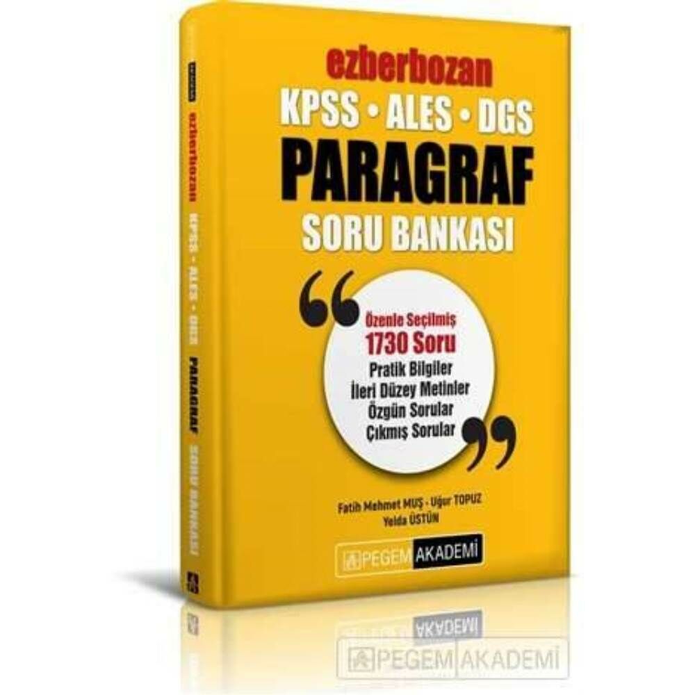 Pegem KPSS ALES DGS Bi Dünya Paragraf Soru Bankası