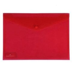 Faber Castell Çıtçıtlı Dosya A4 Desenli Kırmızı 393100