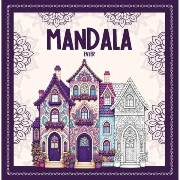 Yetişkinler İçin Boyama Mandala - Evler