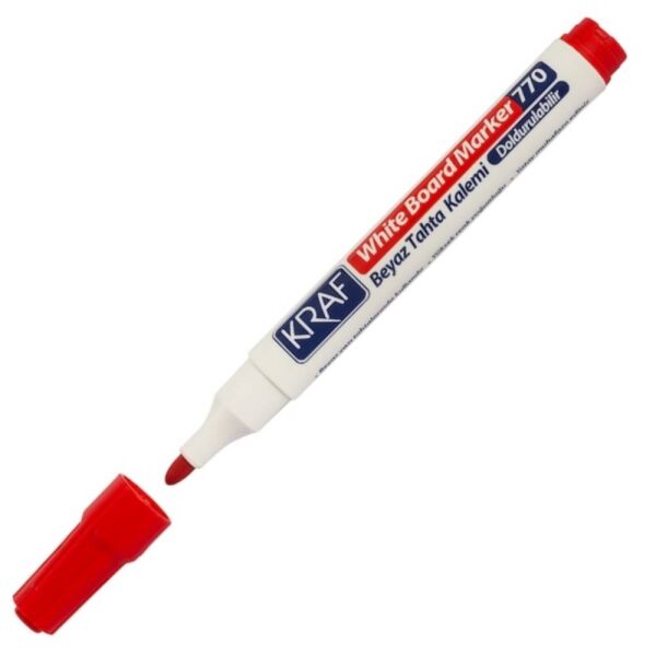Kraf Beyaz Tahta Kalemi Doldurulabilir 770 Kırmızı