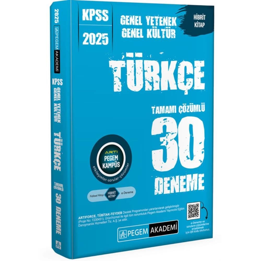 Pegem 2025 KPSS GY GK Ezberbozan Türkçe Tamamı Çözümlü 30 Deneme