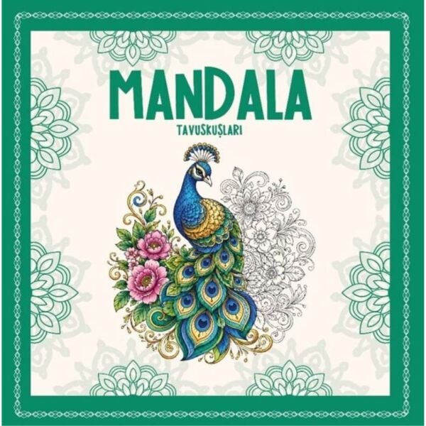 Yetişkinler İçin Boyama Mandala - Tavuskuşları
