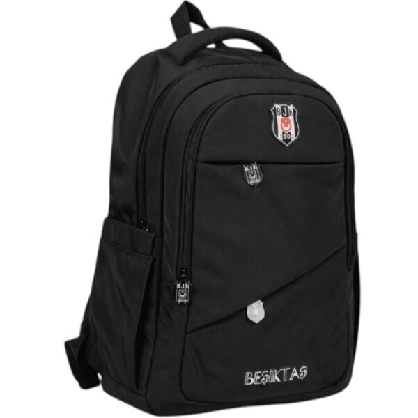 Beşiktaş Çapraz Cep Detaylı Siyah Sırt Çantası 26341