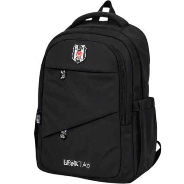 Beşiktaş Çapraz Cep Detaylı Siyah Sırt Çantası 26341