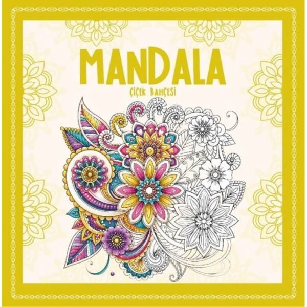 Yetişkinler İçin Boyama Mandala - Çiçek Bahçesi