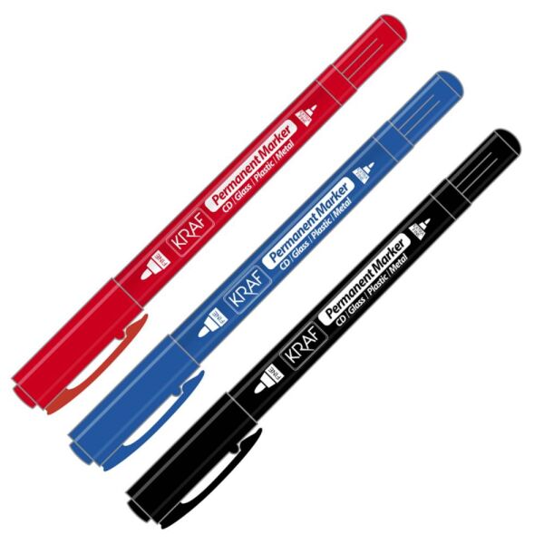 Kraf Asetat Kalemi Twın Çift Uçlu 250 Siyah