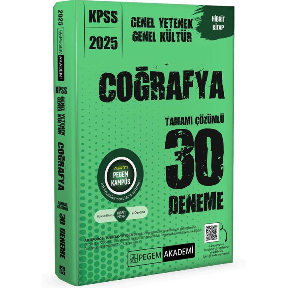 Pegem 2025 KPSS GY GK Ezberbozan Coğrafya Tamamı Çözümlü 30 Deneme