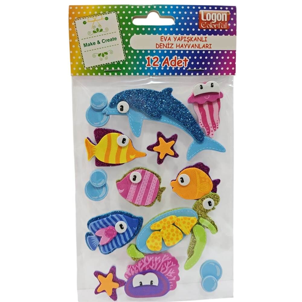 Logon Sticker Yapışkanlı Eva Deniz Hayvanları 4062