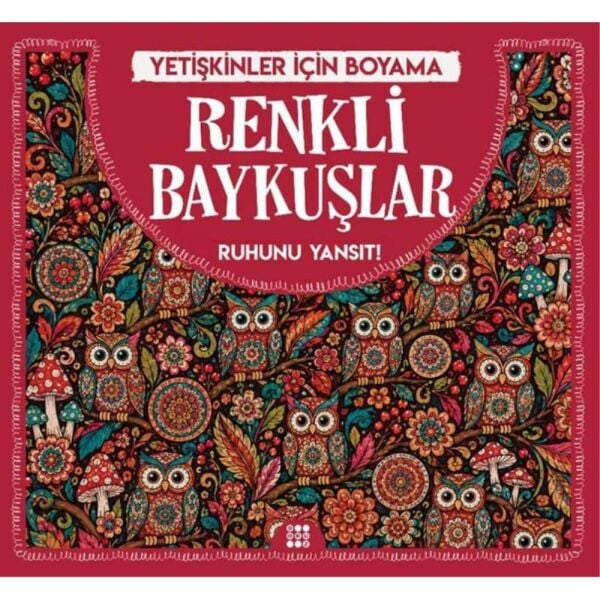 Yetişkinler İçin Boyama Mandala - Renkli Baykuşlar