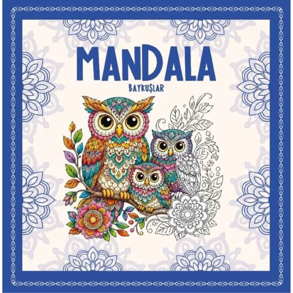 Yetişkinler İçin Boyama Mandala - Baykuşlar