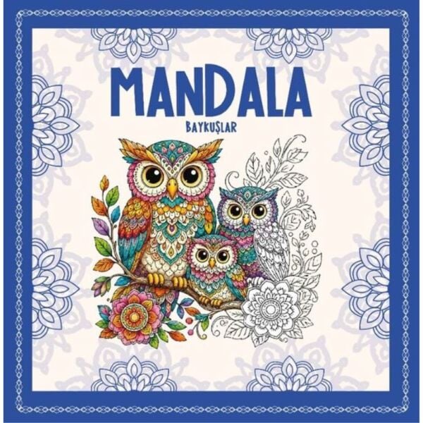 Yetişkinler İçin Boyama Mandala - Baykuşlar