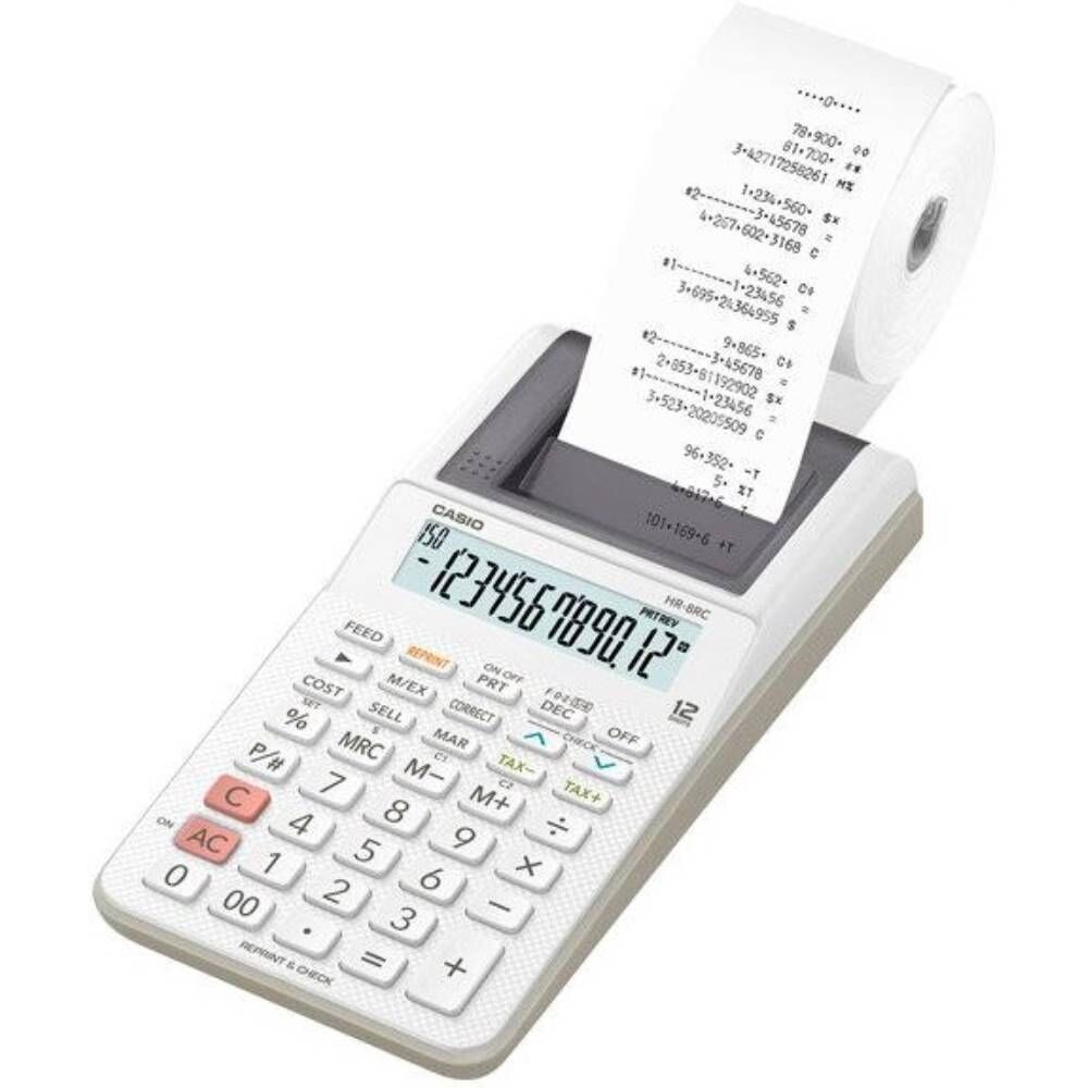 Casıo Hesap Makinesi Şeritli Hr-8Rc-We 12 Hane