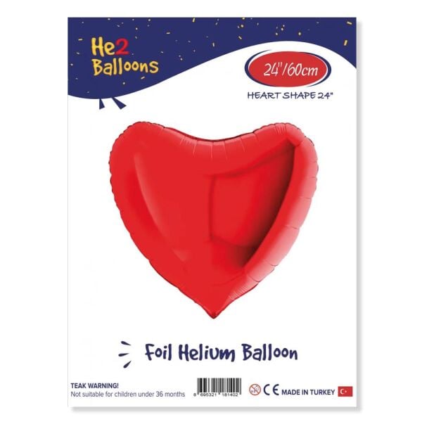 Kalp Folyo Balon 24'' Kırmızı