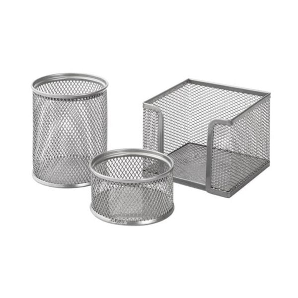 Globox Metal Fileli Masa Kalemlik Seti 3 lü Gri 6154