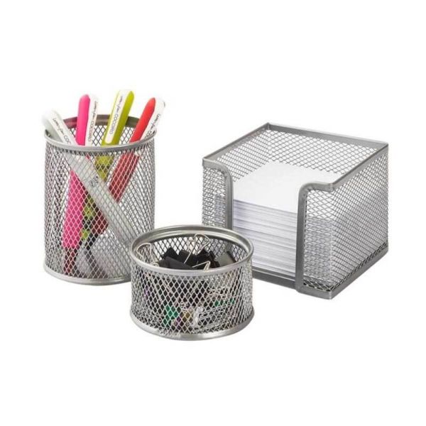 Globox Metal Fileli Masa Kalemlik Seti 3 lü Gri 6154