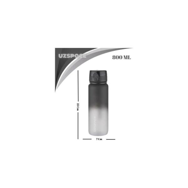 Uzpace 3053-6 Gradient Renk Soft Touch 800 ml Siyah Tritan Matara
